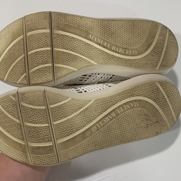 Manuel Barcelo Laval Napalin White Rafia Leather Sneakers - Picture 7 of 8